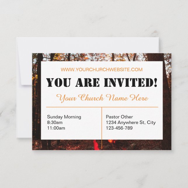 Brown Church Invitation Card (Front)