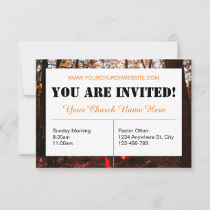 Brown Church Invitation Card