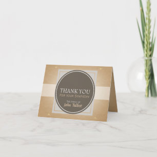 Brown Circle G Square Tags Sympathy Thank you Card