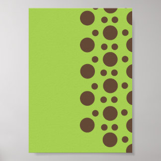 Brown Circle on Green Poster