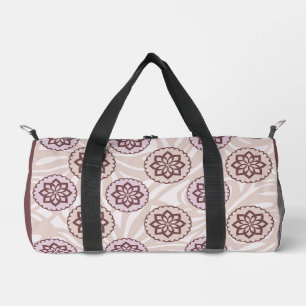 Brown circle star design duffle bag