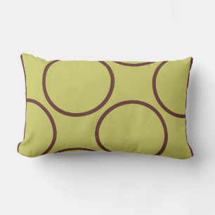 brown  circles on grey green  modern  pillow