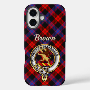 Brown Clan Badge & Tartan iPhone / iPad case