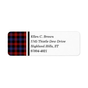 Brown Clan Red and Blue Scottish Tartan