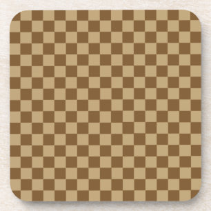 Brown Classic Checkerboard by Shirley Taylor Coaster