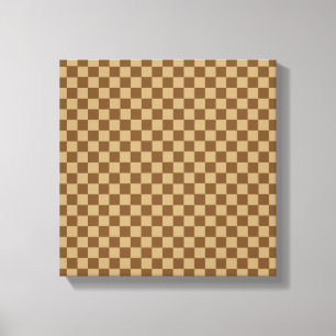 Brown Classic Chequerboard by Shirley Taylor Canvas Print
