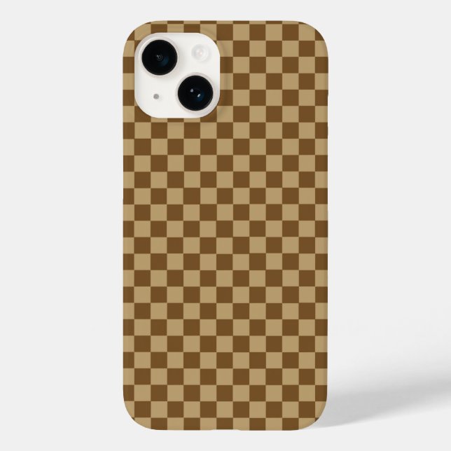 Brown Classic Chequerboard by Shirley Taylor Case-Mate iPhone Case (Back)