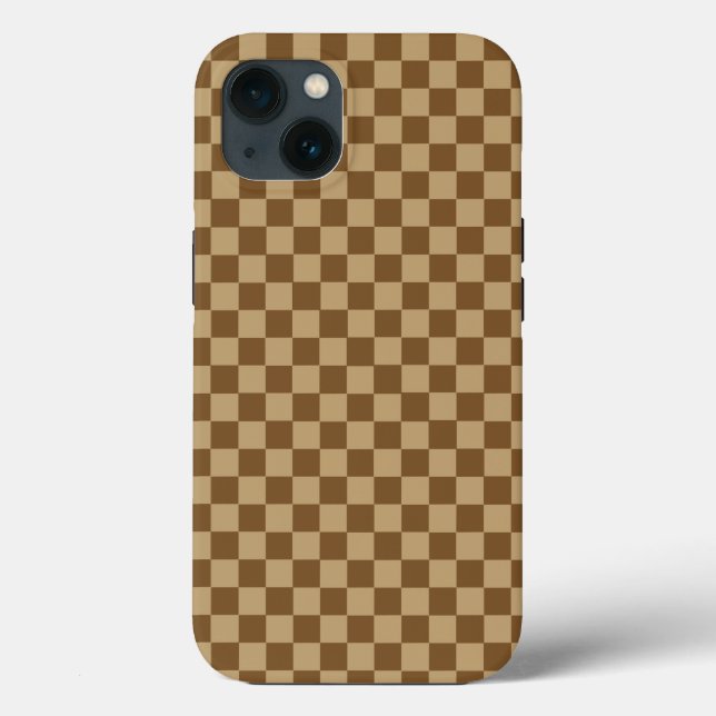 Brown Classic Chequerboard by Shirley Taylor Case-Mate iPhone Case (Back)