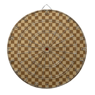 Brown Classic Chequerboard by Shirley Taylor Dartboard