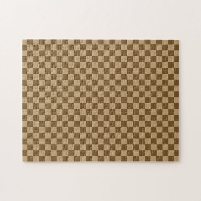Brown Classic Chequerboard by Shirley Taylor Jigsaw Puzzle (Horizontal)