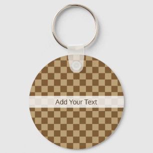 Brown Classic Chequerboard by Shirley Taylor Key Ring