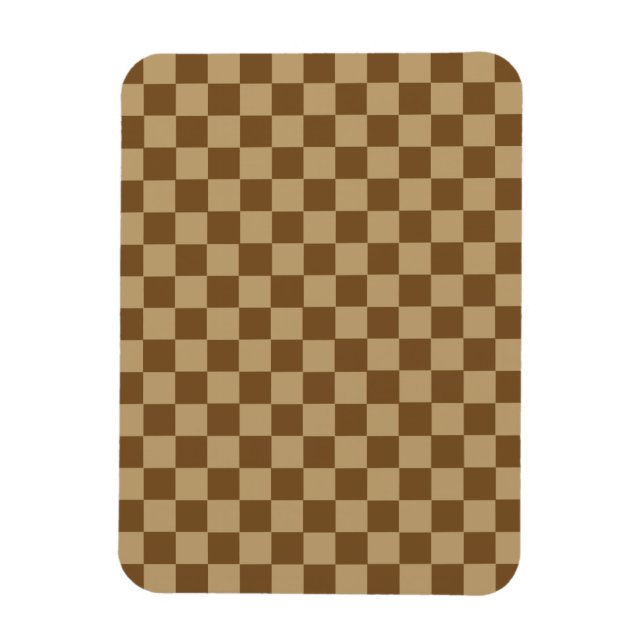 Brown Classic Chequerboard by Shirley Taylor Magnet (Vertical)