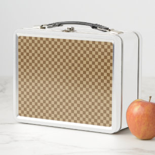 Brown Classic Chequerboard by Shirley Taylor Metal Lunch Box