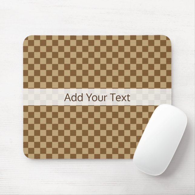 Brown Classic Chequerboard by Shirley Taylor Mouse Mat (With Mouse)