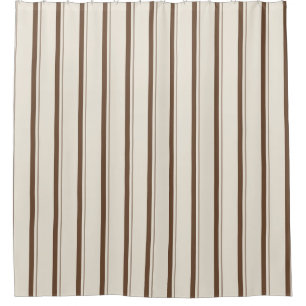Brown Classic French Mattress Ticking Shower Curtain