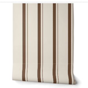 Brown Classic French Mattress Ticking Wallpaper
