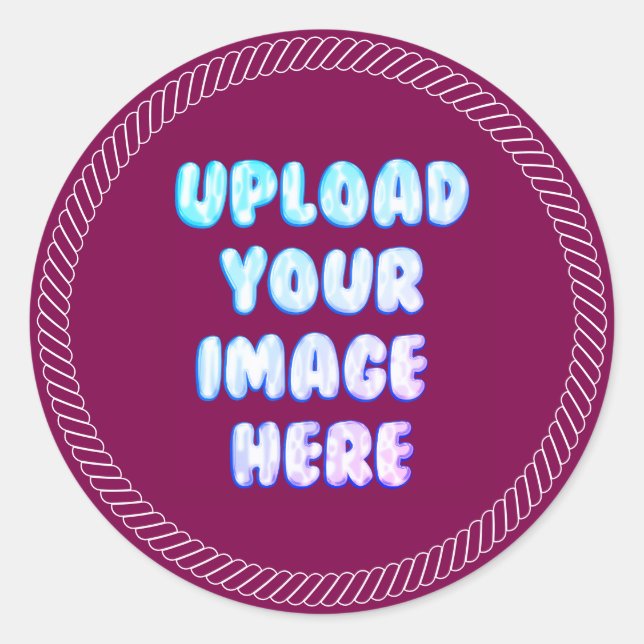 Brown Classic Round Sticker with a Business Logo (Front)