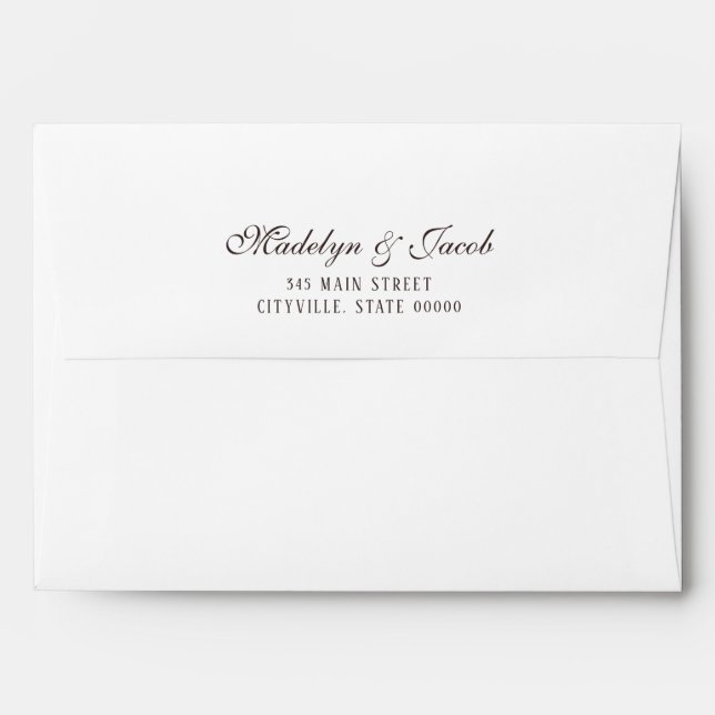 Brown Classic Wedding Envelope (Back (Top Flap))