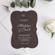 Brown Classic Wedding invitations