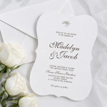 Brown Classic Wedding invitations