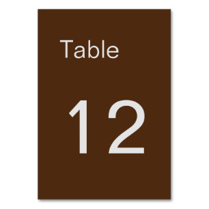 Brown Classical Minimalist Plain Table Number