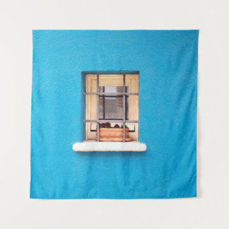 BROWN CLAY POT ON WINDOW TAPESTRY