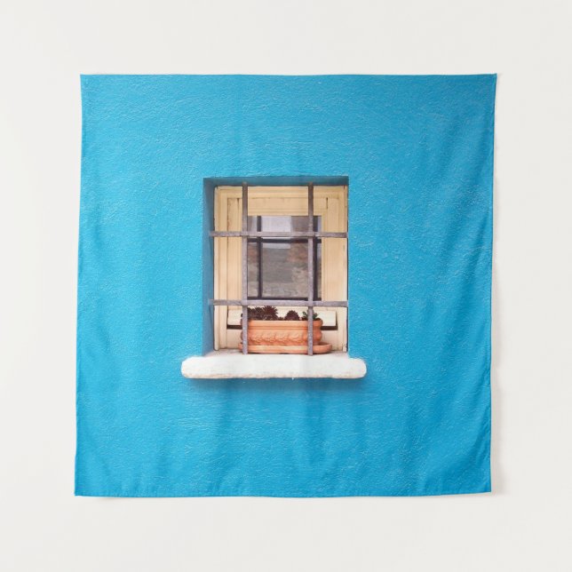 BROWN CLAY POT ON WINDOW TAPESTRY (Front)