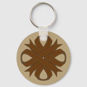 Brown Clover Ribbon by Kenneth Yoncich Key Ring
