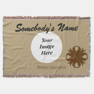 Brown Clover Ribbon Template by Kenneth Yoncich Throw Blanket