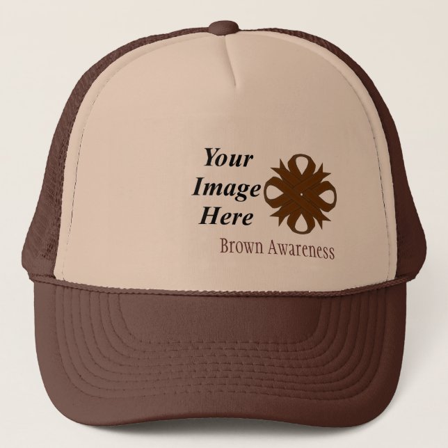 Brown Clover Ribbon Template by Kenneth Yoncich Trucker Hat (Front)