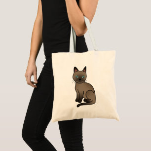 Brown Coat Colour Tonkinese Cat Cartoon Drawing Tote Bag