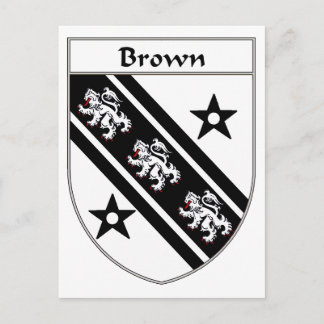Brown Coat of Arms/Family Crest Postcard