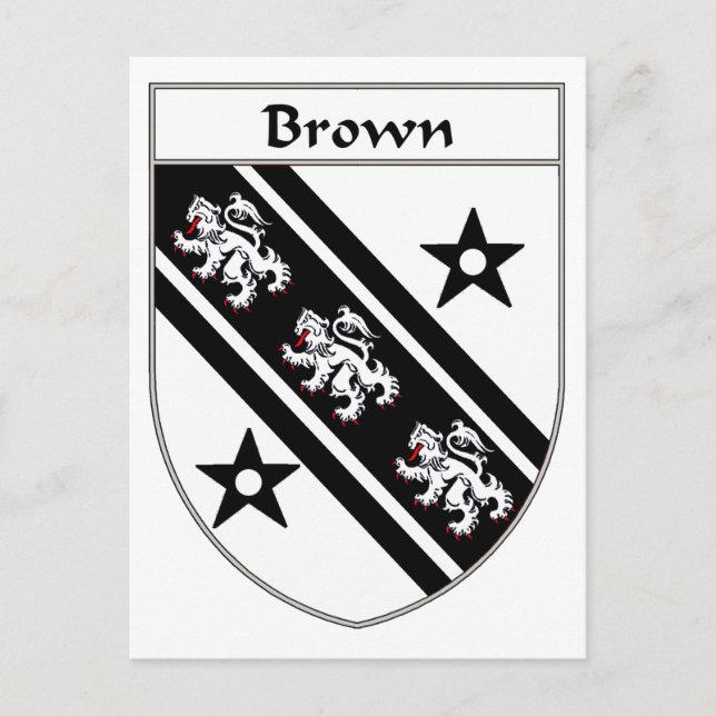 Brown Coat of Arms/Family Crest Postcard (Front)