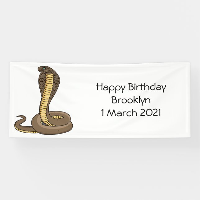 Brown cobra snake illustration  banner (Horizontal)