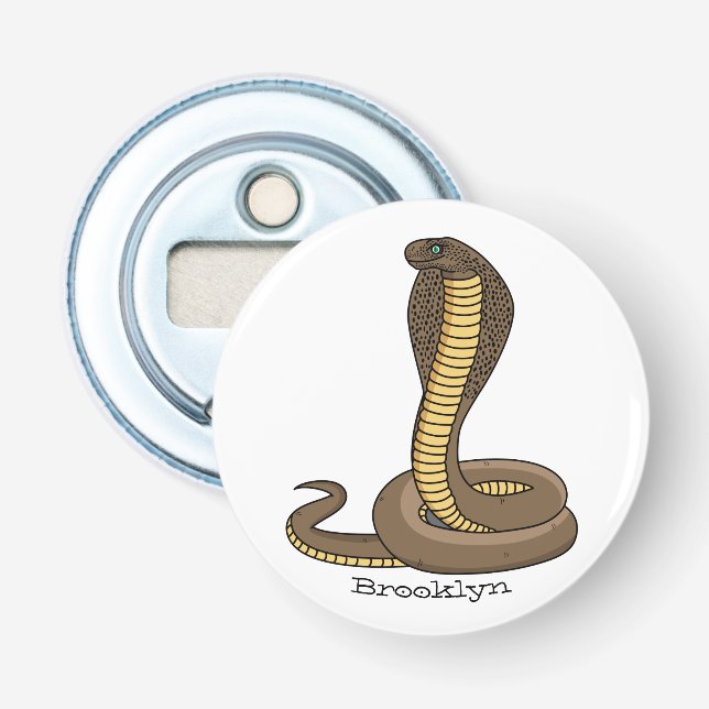 Brown cobra snake illustration  bottle opener (Front)