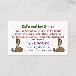 Brown cobra snake illustration  business card
