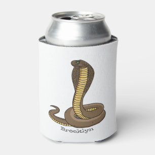 Brown cobra snake illustration can cooler