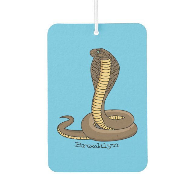 Brown cobra snake illustration car air freshener (Front)