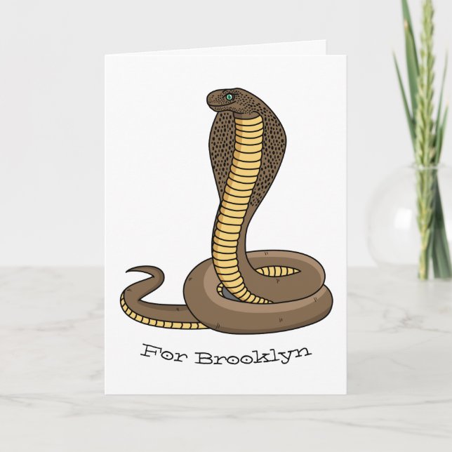 Brown cobra snake illustration  card (Front)