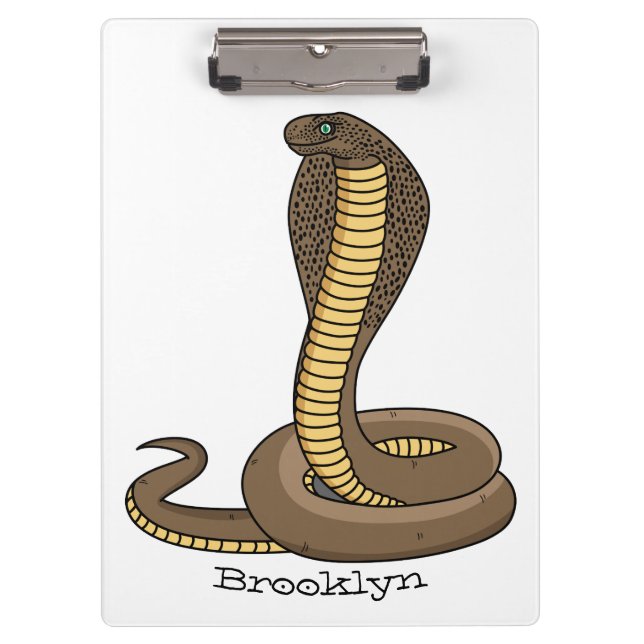 Brown cobra snake illustration clipboard (Front)