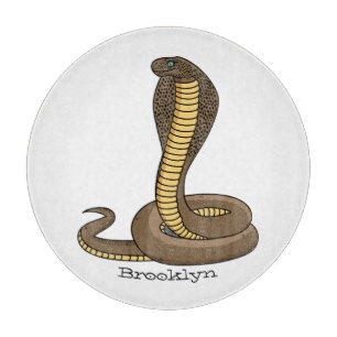 Brown cobra snake illustration  cutting board