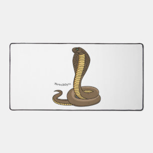 Brown cobra snake illustration desk mat