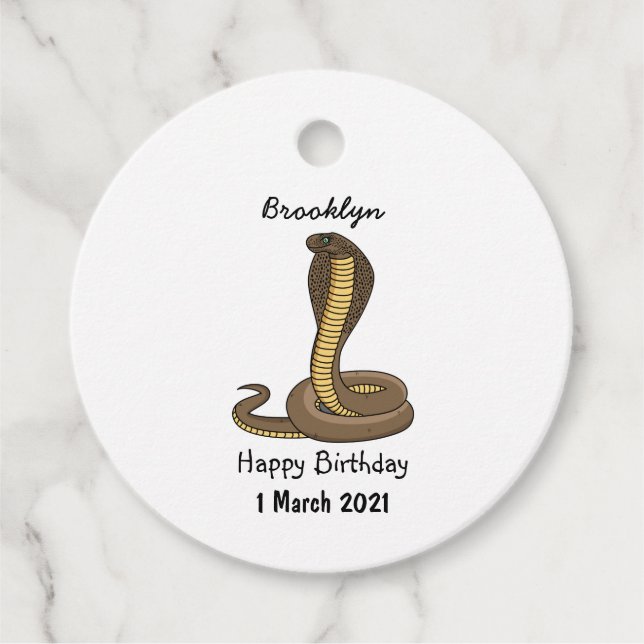 Brown cobra snake illustration  favour tags (Front)