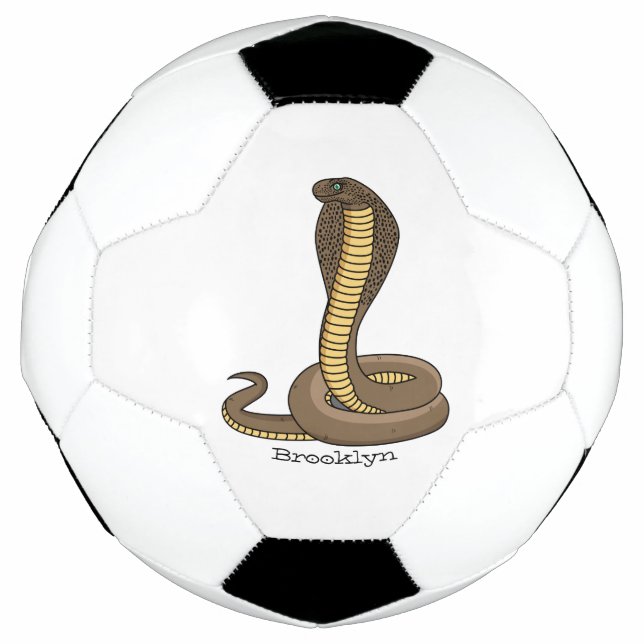 Brown cobra snake illustration football (Front)