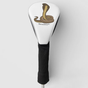 Brown cobra snake illustration  golf head cover