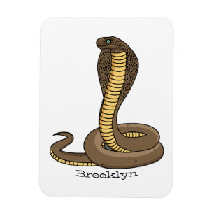 Brown cobra snake illustration magnet