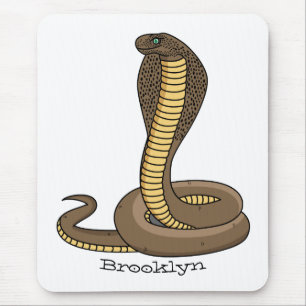 Brown cobra snake illustration mouse mat