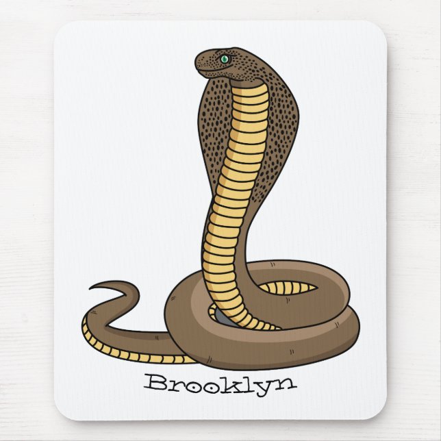 Brown cobra snake illustration  mouse mat (Front)