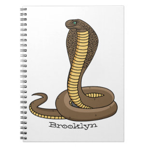 Brown cobra snake illustration  notebook