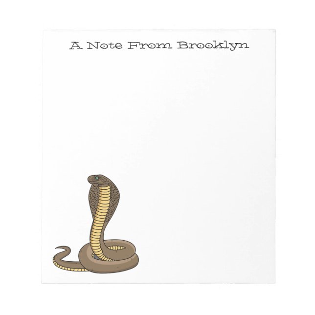 Brown cobra snake illustration  notepad (Front)